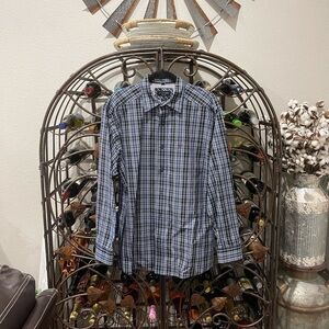 Ariat Men's Black/Navy and White Checkered Shirt